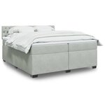 vidaXL Sommier à lattes de lit et matelas Gris clair 200x200cm Velours