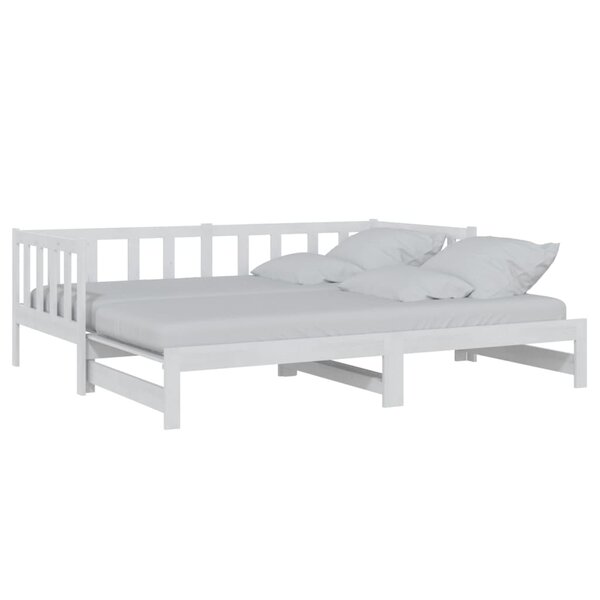 vidaXL Lit coulissant Blanc 2x(90x200) cm Bois de pin massif