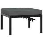 vidaXL Tabouret de jardin avec coussin noir aluminium