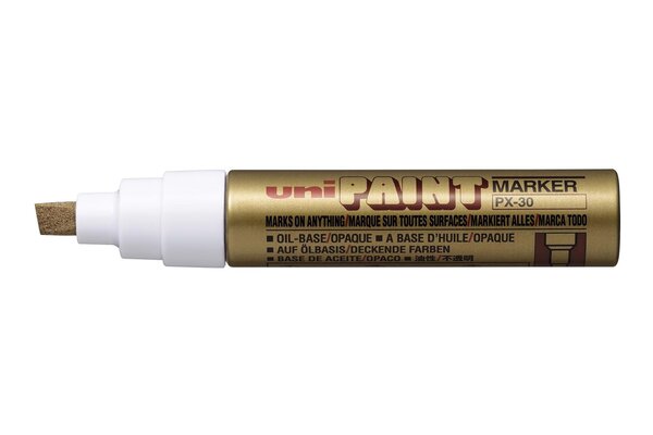 Marqueur PAINT Marker PX30 Pte biseautée large 4 - 8,5mm Or UNI-BALL