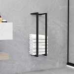 vidaXL Porte-serviette Noir 12 5x12 5x60 cm Fer