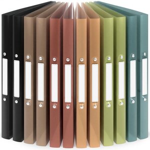 ACROPAQ - 12 x Classeur Souple A4 - 2 Anneaux 16mm Jusqu'à 100 feuilles Dos de 2 5 cm Eau Collection de Couleurs 'Nature'