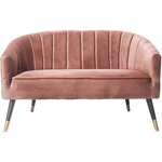 Sofa en velours pieds bicolores en bois  royal