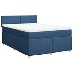 vidaXL Sommier à lattes de lit avec matelas Bleu 160x200 cm Tissu