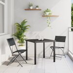 vidaXL Ensemble de salle à manger de jardin 3 pièces Noir Textilène et Acier