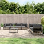 vidaXL Salon de jardin 9 Pièces avec coussins anthracite résine tressée