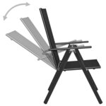 vidaXL Ensemble à manger de jardin 5 Pièces aluminium et textilène noir