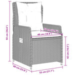 vidaXL Chaises inclinables de jardin lot de2 gris clair résine tressée
