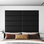vidaXL Panneaux muraux 12 Pièces Noir 90x30 cm Similicuir 3 24 m²