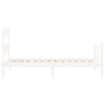 vidaXL Cadre de lit avec tête de lit blanc simple bois massif