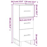 vidaXL Buffet Chêne marron 34 5x34x90 cm Bois d'ingénierie