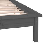 vidaXL Cadre de lit à LED gris 120x200 cm bois massif