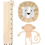 3 déco murales en bois - Singe  lion et girafe