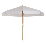 Parasol droit rond grande taille de jardin Ø 3 25 x 2 5H m bois de bambou polyester crème
