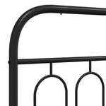 vidaXL Cadre de lit métal avec tête de lit noir 140x200 cm