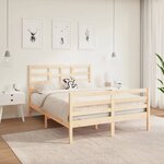 vidaXL Cadre de lit bois massif 135x190 cm double