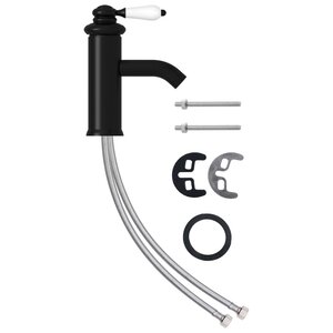 vidaXL Robinet de lavabo de salle de bain Noir 130x180 mm