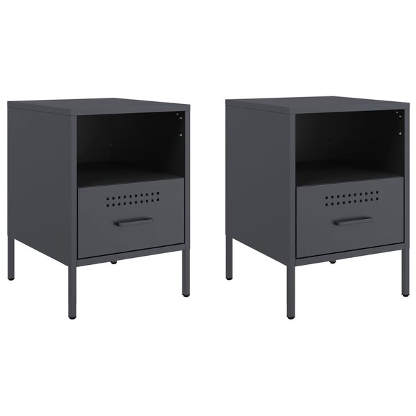 vidaXL Tables de chevet 2 Pièces anthracite 36x39x50 5 cm