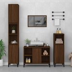 vidaXL Ensemble de meubles de salle de bain 3 Pièces Chêne marron