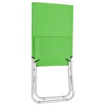 vidaXL Chaises de plage pliables 2 Pièces Vert Tissu