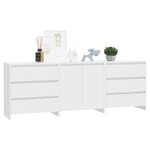 vidaXL Buffets 3 Pièces Blanc Bois d'ingénierie