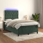 vidaXL Sommier à lattes de lit avec matelas LED vert foncé 120x190 cm