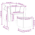 vidaXL Chaise cabriolet avec repose-pied noir velours