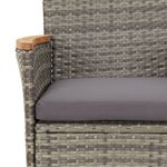 vidaXL Ensemble de bistro de jardin 3 Pièces coussins gris poly rotin