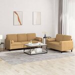 vidaXL Ensemble de canapés 2 Pièces avec coussins marron velours
