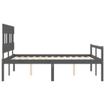 vidaXL Lit pour personne âgée sans matelas gris bois massif