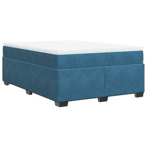 vidaXL Sommier à lattes de lit et matelas Bleu foncé 140x190cm Velours