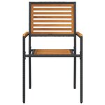 Chaises de jardin empilables vidaXL avec coussins  2 pièces  noires en poly rotin