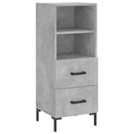 vidaXL Buffet haut Gris béton 34 5x34x180 cm Bois d'ingénierie