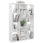 vidaXL Séparateur de pièce/Bibliothèque blanc brillant Bois ingénierie