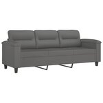 vidaXL Ensemble de canapés 2 Pièces coussins Gris foncé Tissu microfibre