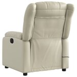 vidaXL Fauteuil de massage inclinable électrique crème similicuir