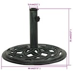 vidaXL Socle de parasol Vert 44x44x31 cm Fonte