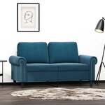 vidaXL Canapé à 2 places Bleu 120 cm Velours