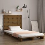 vidaXL Tête de lit murale Marron miel 126x3x91 5 cm Bois massif de pin