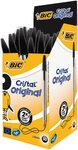 Cristal Original - Stylo bille à capuchon pointe moyenne 1 mm - Noir (paquet 50 unités)