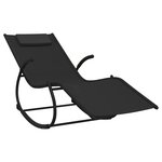 vidaXL Chaise longue à bascule noir acier et textilène