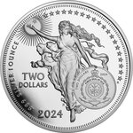 Pièce de monnaie en Argent 2 Dollars g 31.1 (1 oz) Millésime 2024 Icons of Inspiration JOHANNES GUTENBERG