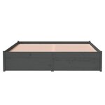 vidaXL Cadre de lit Gris Bois massif 135x190 cm Double