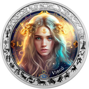Monnaie VIRGO Space Zodiac 1 Oz Argent 5 Cedis Ghana 2025