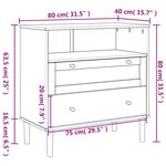 vidaXL Buffet SENJA aspect rotin noir 80x40x80 cm bois massif de pin