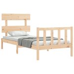 vidaXL Cadre de lit avec tête de lit 90x200 cm bois massif