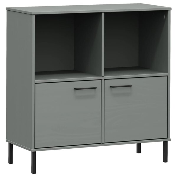 vidaXL Bibliothèque avec pieds en métal Gris 90x35x90 5 cm Bois OSLO