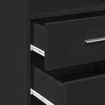 vidaXL Buffet haut noir 40x42 5x185 cm bois d'ingénierie