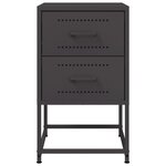 vidaXL Tables de chevet 2 Pièces noir 36x39x60 5 cm acier