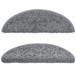 vidaXL Tapis d'escalier 10 Pièces 56x17x3 cm Gris
